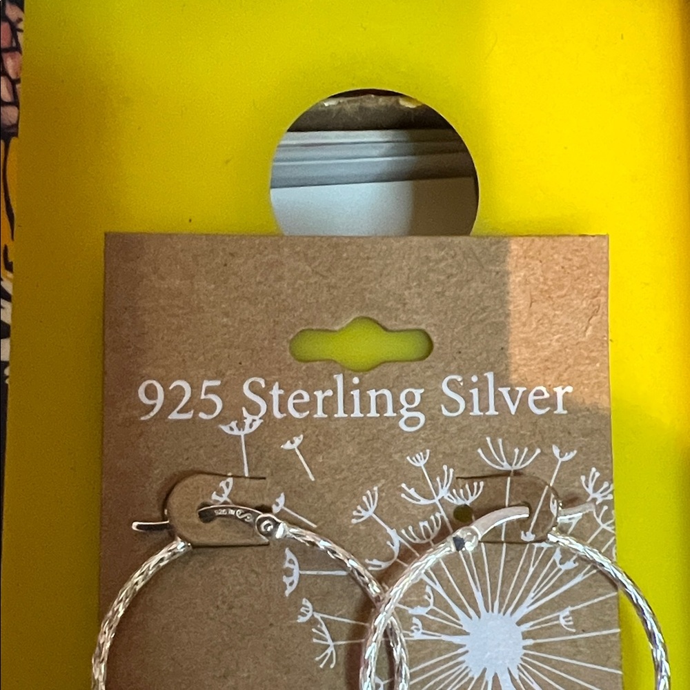 Sterling Silver Hoop Earrings - Picture 2 of 2